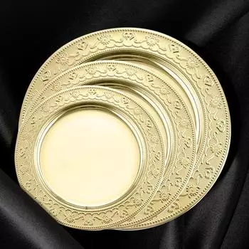 Штабелируемая обеденная тарелка с зеркальной полировкой из нержавеющей стали, блюдо для сервировки западного стейка, кухонный гаджет 28cm розового золота