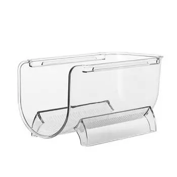 Штабелируемая стойка для хранения бутылок вина, органайзер для холодильника, прозрачная пластиковая полка