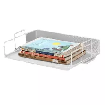 Штабелируемая стойка для хранения файлов Одноярусный держатель для журналов Органайзер для лотков для писем Дом White-Horizontal