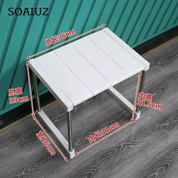 Штабелируемая стойка для хранения, многослойная перегородка, полки для сортировки шкафа, телескопический держатель для раковины, органайзер для одежды, шкафа 28.5x26x33cm_