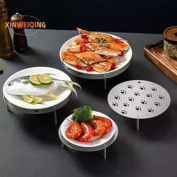 Штабелируемая тарелка для пароварки, высокая несущая способность, защита от деформации, нержавеющая сталь 304, несколько отверстий для лап 19cm