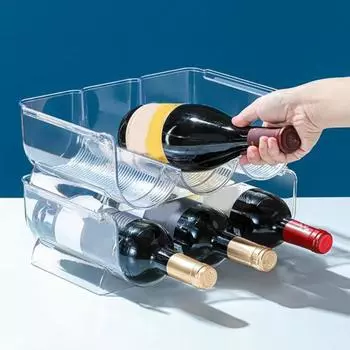 Штабелируемая винная полка, холодильник, шкаф, кладовая, столешница, пластик 2/3, держатель для вина, шампанского, пива, держатель для дисплея, органайзер 2Grids