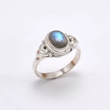 Штабелируемое женское кольцо Handamde из стерлингового серебра 925 пробы с лабрадором 4 серый