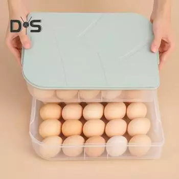 Штабелируемый домашний кухонный холодильник, ящик для хранения яиц, контейнер с крышкой синий