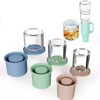 Штабелируемый лоток для кубиков льда с крышкой и контейнером, льдогенератор для кубка Стэнли, дорожная кружка, кофе, виски, коктейлей и домашних напитков