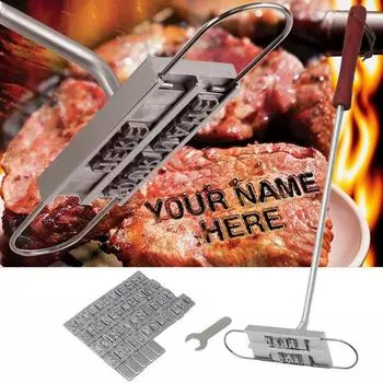 Штамп для брендинга на гриле, фирменный штамп со сменными буквами для стейков, тортов, бургеров, принадлежностей для гриля 1 Set