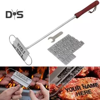 Штамп для брендинга на гриле, фирменный штамп со сменными буквами для стейков, тортов, бургеров, принадлежностей для гриля 1 Set