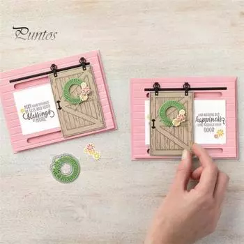 Штамп для двери сарая, металлические штампы для тиснения, трафарет, украшение карты, поделки своими руками серебряный