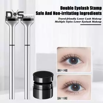 Штамп для нижних ресниц Набор штампов для ресниц 2-в-1 Водонепроницаемая подводка для глаз с защитой от пота Инструмент для быстрого макияжа глаз Стойкий штамп для нижних ресниц для начинающих коричневый