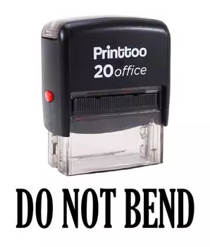 Штамп для офиса Printtoo, стационарный, изготовленный на заказ, НЕ ГНУТ, самоклеящаяся резина 14 mm x 38 mm (Approx) чёрный