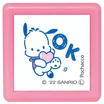Штамп Kao Персонажи Sanrio Мини Пон Штамп Цвет Синий Детский Pochacco/OK/Ink 2410-012
