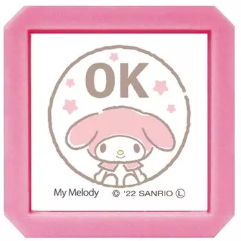 Штамп Kao Sanrio Characters Penetration Seal SQ My Color Pink Children s Melody/OK/Ink 2411-002