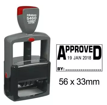 Штамп Printtoo Heavy Duty Dater с утвержденной резиной с датой документа для самостоятельной печати текста 56 mm x 33 mm.(Approx) чёрный