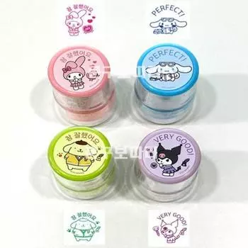 Штамп Sanrio Compliment Марка Compliment Круглая марка с многолетними годами Штамп Compliment Stamp, набор B