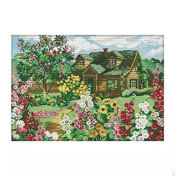 Штампованная строчка, деревенская вилла, рукоделие своими руками, счетные схемы для вышивания, предварительно напечатанные 4CT