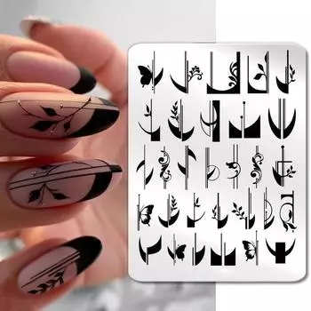 Штамповочные пластины для дизайна ногтей, листья, цветы, трафареты из нержавеющей стали, инструменты для штамповки изображений для ногтей, маникюрные инструменты