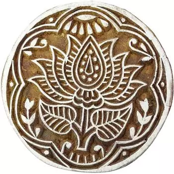 Штампы Индии блока печатания ткани лотоса искусства блоков Брауна декоративные для 3.5 Diameter