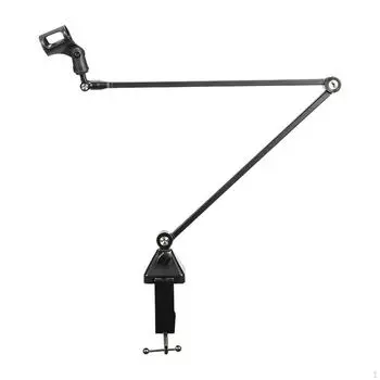 Штанга для микрофона вещания, настольное крепление, универсальный прочный зажим C, многоцелевой, регулируемый на 360° чёрный