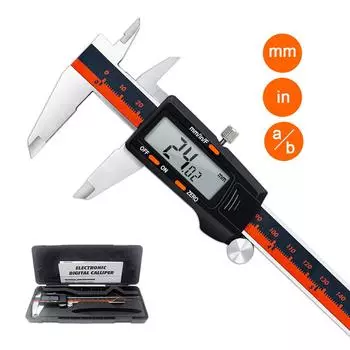 Штангенциркуль из нержавеющей стали, фракция/мм/дюйм, 6 дюймов, 150 мм, электронный цифровой ЖК-нониусный микрометр