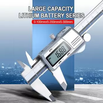 Штангенциркуль с нониусом из нержавеющей стали с ЖК-дисплеем, цифровой штангенциркуль 0-150 мм/0-200 мм/0-300 мм, высокоточная цифровая линейка, глубиномер