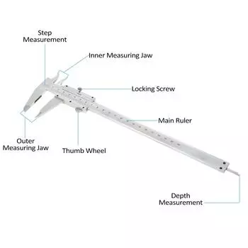 Штангенциркуль с нониусом, штангенциркуль из углеродистой стали, измерительный инструмент 08 дюймов 0200 мм 0,001 мм, высокоточный штангенциркуль серебряный