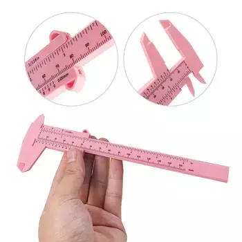 Штангенциркули с двойной линейкой, пластиковая линейка для измерения ювелирных изделий, измерительные инструменты для школьников и студентов, ручной инструмент белый
