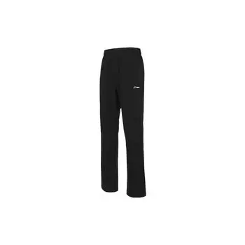 Штаны для бега и фитнеса Li-Ning Quick-Dry Straight-Leg Casual Knit для мужчин, стандартные, черные, AYKP717-1 S