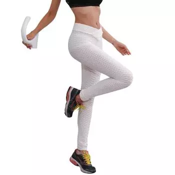 Штаны для йоги Bubble Yoga Pants Masson Cross Border Peach Hip Tight, облегающие брюки с высокой талией, женские спортивные штаны для фитнеса Jacquard Bubble Yoga S белый