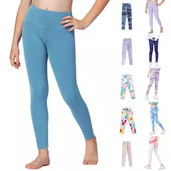 Штаны для йоги для девочек Штаны для девочек Штаны для велоспорта для больших детей 100 синий
