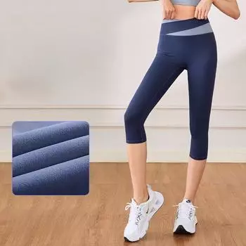 Штаны для йоги Juyitang High Elastic Peach Yoga Pants - леггинсы с семью точками, высокой талией, приподнимающие бедра, для занятий спортом и фитнесом XL