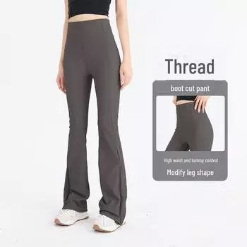 Штаны для йоги Lu New с высокой талией и расклешенным низом — подтягивают бедра, утягивают, подходят всем, обладают высокой эластичностью, удобны для ношения в помещении и на улице. XL