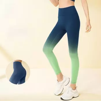 Штаны для йоги с градиентом и высокой талией Juyitang: Леггинсы для фитнеса Cloud-Soft для женщин, подтягивающие бедра и формирующие живот XXL