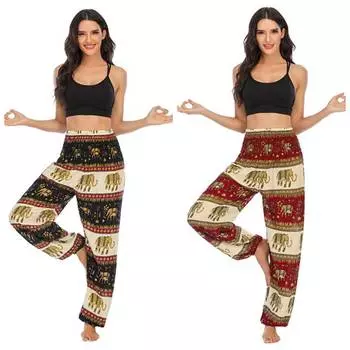 Штаны для йоги с изображением слона в Таиланде one size