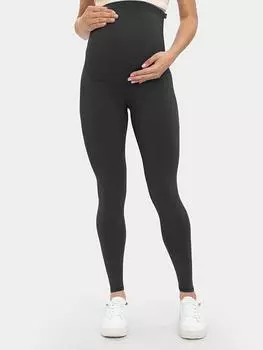 Штаны для йоги с высокой талией и контролем живота для беременных — поддерживающие леггинсы для тренировок во всю длину для женщин, мягкие и дышащие S чёрный