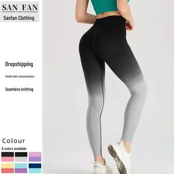 Штаны для йоги с высокой талией и градиентным подъемом бедер для женщин M