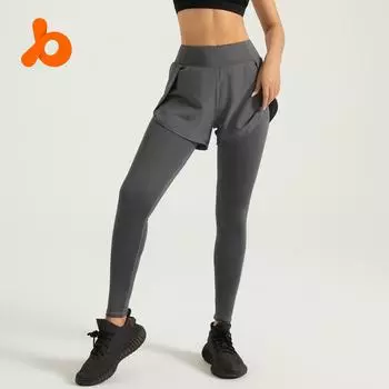 Штаны для йоги с высокой талией и карманом — из двух частей, с приподнятыми бедрами, идеально подходят для бега и фитнеса XXXL чёрный