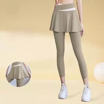 Штаны для йоги с высокой талией Juyitang: Леггинсы для фитнеса телесного цвета, защищающие от воздействия внешней среды, состоящие из двух частей, эластичные, приподнимающие бедра. XXL фиолетовый/ягодный