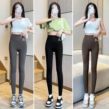 Штаны для йоги с высокой талией, женские эластичные облегающие леггинсы с принтом на талии, спортивные леггинсы для йоги Shark L серый