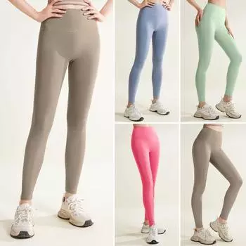 Штаны для йоги, высокая эластичность, 4D Stretch Tech, свободная посадка, спортивные штаны, высокая талия, утягивающие леггинсы с подтяжкой бедер M хаки