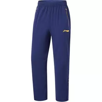 Штаны для настольного тенниса Li Ning, однотонные, средней посадки, быстросохнущие, длинные, мужские, светло-синие, AYKU773-2 S