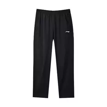Штаны для настольного тенниса Li Ning, однотонные, с принтом логотипа, быстросохнущие, прямые, спортивные, повседневные, мужские, черные, AYKT553-7 XL