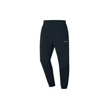 Штаны для настольного тенниса Li Ning, однотонные, с принтом логотипа, быстросохнущие, с манжетами, унисекс, черные AYKT127-3 S