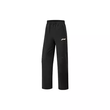 Штаны для настольного тенниса национальной сборной Li Ning, прямые, с логотипом, трикотажные, женские, черные AYKSB32-1 L