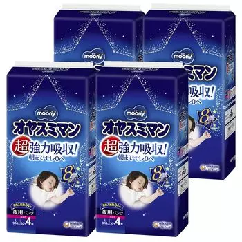 штаны L Oyasumiman девочки подгузники части [Ночной размер] (9~14 кг) 120+16 [элемент дела] белый