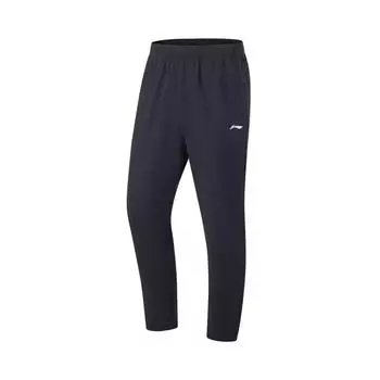 Штаны Li Ning Fitness Series, однотонные, со средней талией, удобные, универсальные, дышащие, зауженные, трикотажные, спортивные, мужские, черные, YYKU193-2 3XL