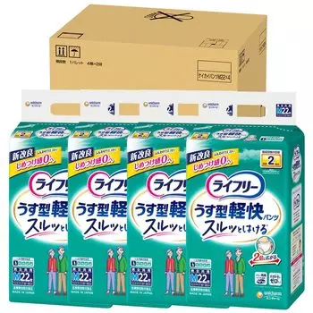 Штаны Lifree Тип Тонкий Легкий 2-кратный абсорбент Те, кто может ходить Чехол Белый Размер M 88 штук шт. шт. шт. х Штаны, [Для одного] [Обычный товар] (22 4) белый