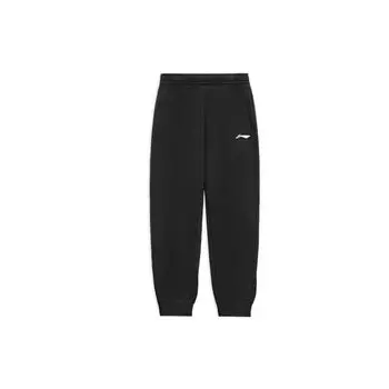 Штаны мужские Li Ning Training Series с логотипом и принтом, однотонные, эластичные, повседневные, черные AKLQA37-11 S