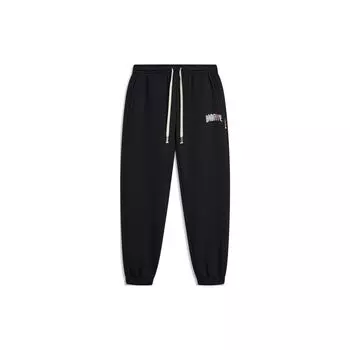 Штаны мужские спортивные из флиса с манжетами Li Ning Badfive Solid со средней посадкой, черные AKLT879-6 XL