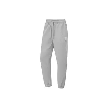 Штаны мужские спортивные Li Ning Badfive однотонные быстросохнущие трикотажные светло-серые AKLT887-1 M