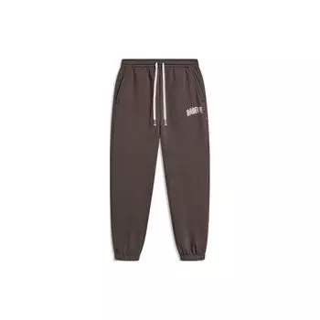 Штаны мужские спортивные Li-Ning Badfive Solid средней талии с манжетами из флиса, углеродно-коричневые AKLT879-5 L